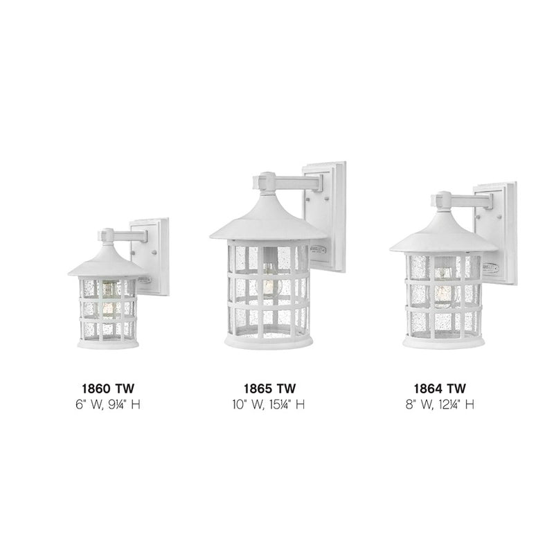 Hinkley Freeport 1-Light Outdoor Wall Sconce | Traditional Coastal Textured White Composite and Clear Seedy Glass | Covered Patios & | Model 1865TW