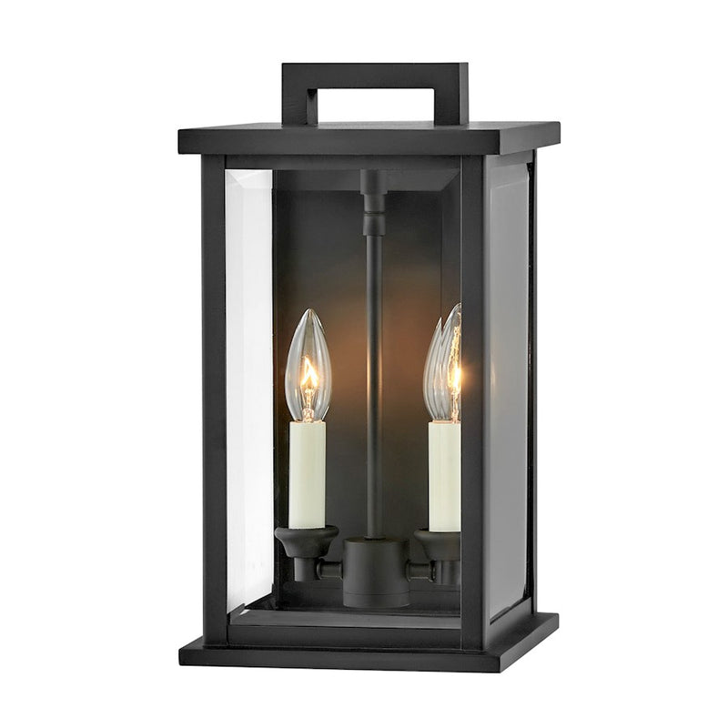 Hinkley Lighting Weymouth 2 Light Outdoor Wall Mount, Black