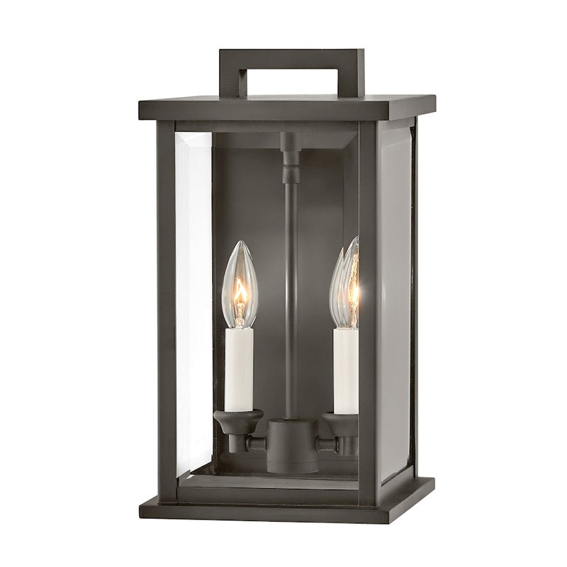 Hinkley Weymouth 18in 2-Light Outdoor Wall Sconce | Traditional Oil Rubbed Bronze Aluminum and Clear Beveled Glass | Covered Patio & | Model 20014OZ