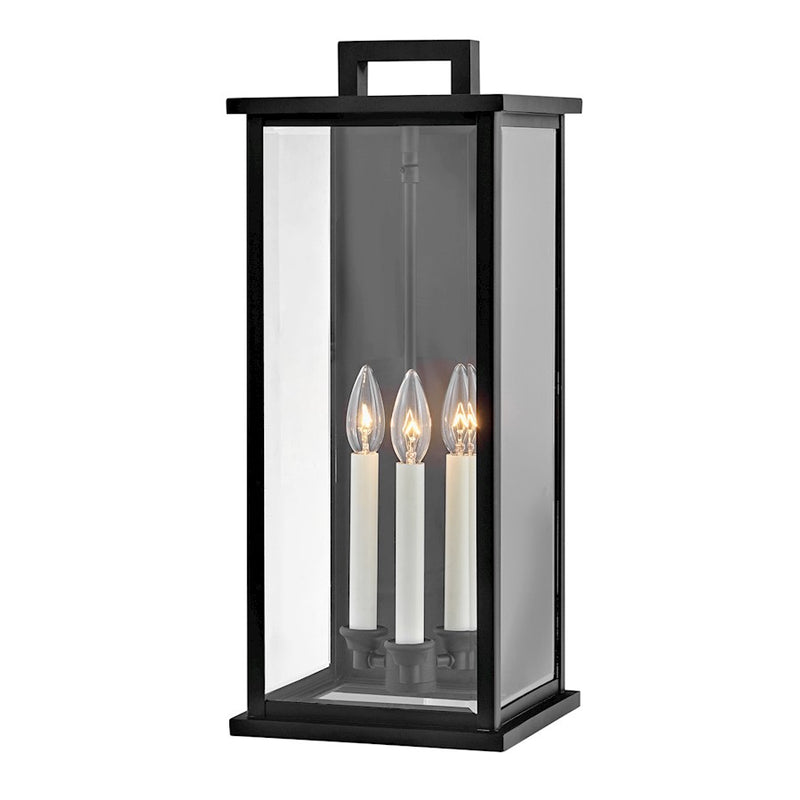 Hinkley Lighting Weymouth 3 Light Outdoor Wall Mount, Black
