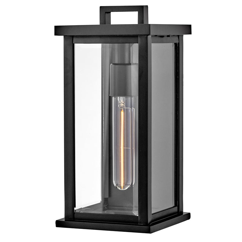Hinkley Lighting Weymouth 1Lt Outdoor Wall Mount, Black/Clear Beveled