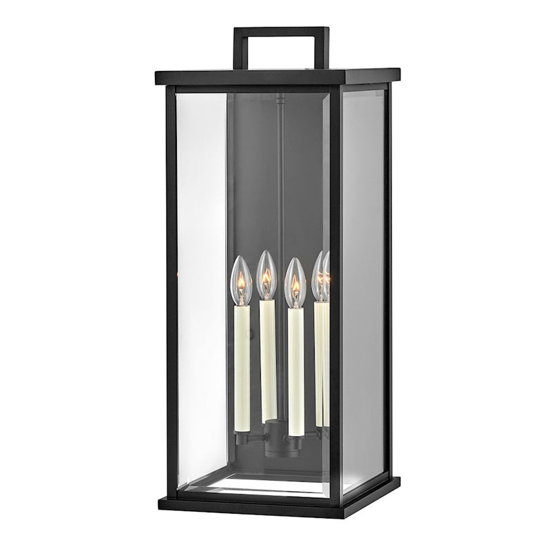 Hinkley Weymouth 27in 4-Light Outdoor Sconce | Traditional Black Aluminum and Clear Beveled Glass | Covered Patio & Entryway | 12 x 11 x | Model 20018BK