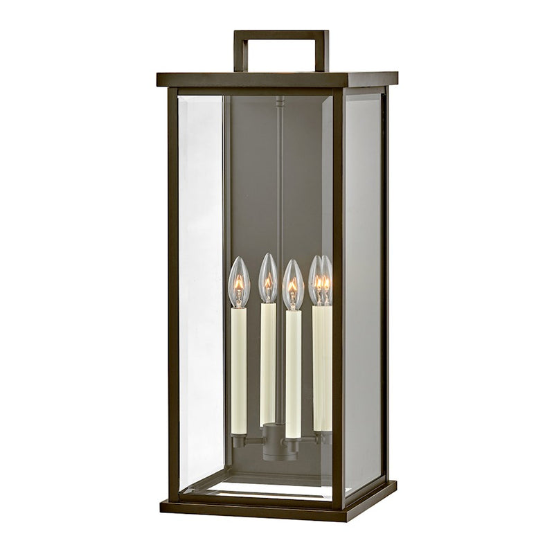 Hinkley Weymouth 27in 4-Light Outdoor Sconce | Traditional Black Aluminum and Clear Beveled Glass | Covered Patio & Entryway | 12 x 11 x | Model 20018BK