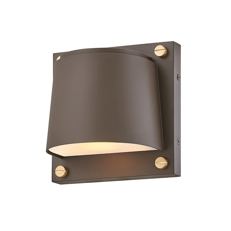Hinkley Scout 1-Light Outdoor Sconce | Modern Coastal Architectural Bronze Composite and Brass Accents | Entryway & Covered Patio | 500 | Model 20020AZ-LL