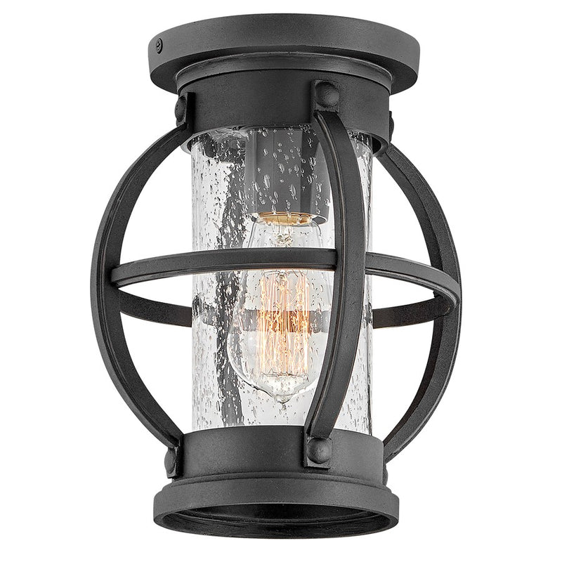 Hinkley Lighting Chatham 1 Light Outdoor Ceiling, Museum Black