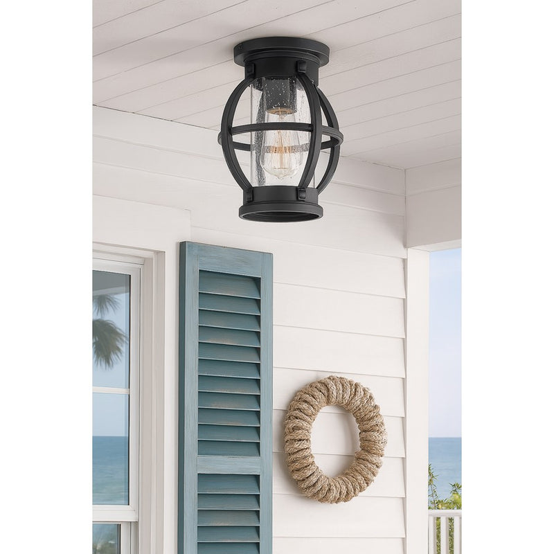 Hinkley Lighting Chatham 1 Light Outdoor Ceiling, Museum Black