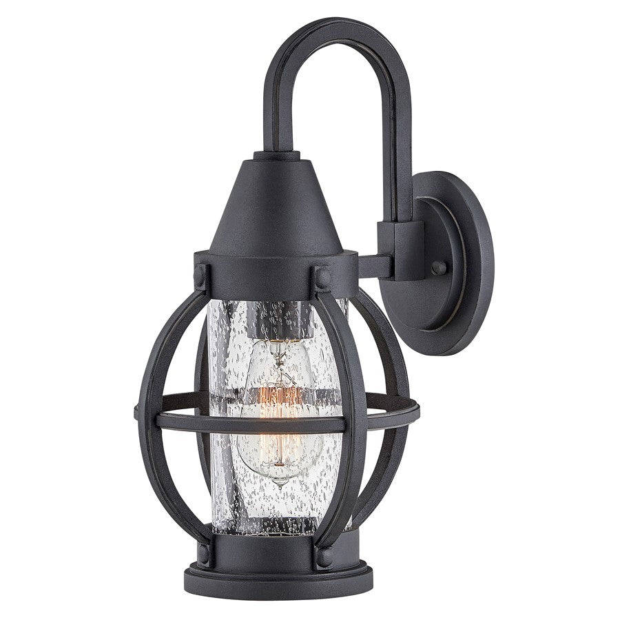 Hinkley Lighting Chatham 1 Light Outdoor Wall Mount, Museum Black