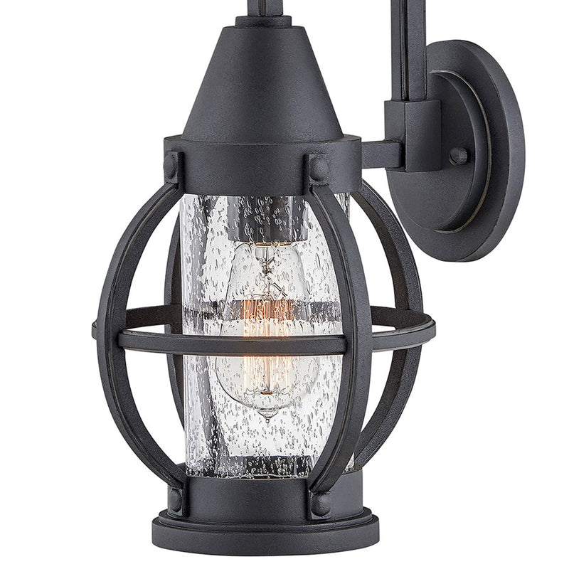 Hinkley Lighting Chatham 1 Light Outdoor Wall Mount, Museum Black