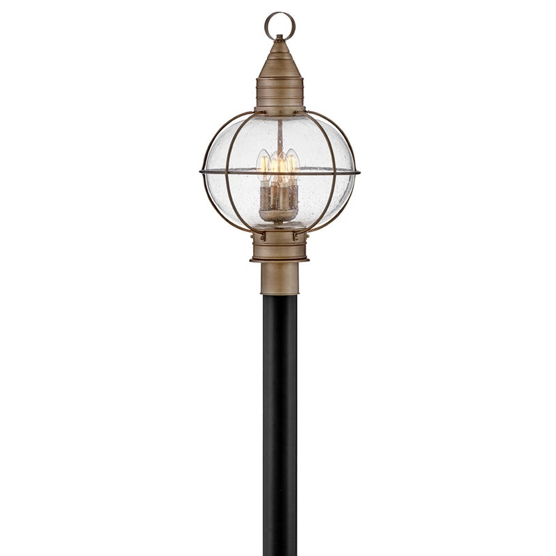 Hinkley Lighting Cape Cod 4Lt Outdoor Post Mount, Bronze/Clear Seedy - 2201BU