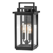 Hinkley Winthorpe 2Lt Outdoor 16" Wall Mount, Black/Clear Beveled - 22110BK