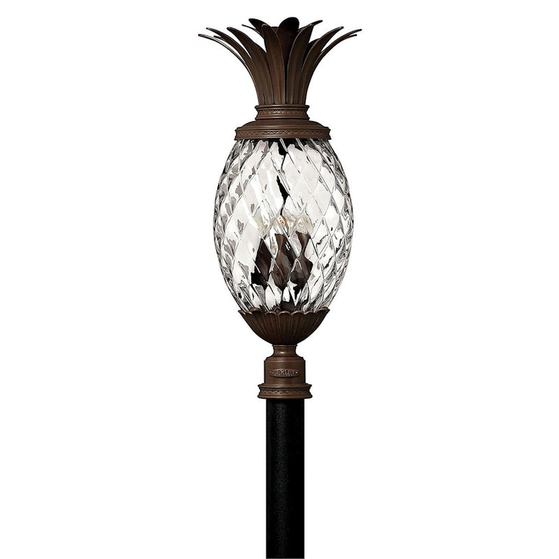 Hinkley Plantation 12in 4-Light Post Light | Traditional Copper Bronze Solid Brass and Clear Optic Glass | Outdoor Patio & Garden | 12 x | Model 2227CB-LV