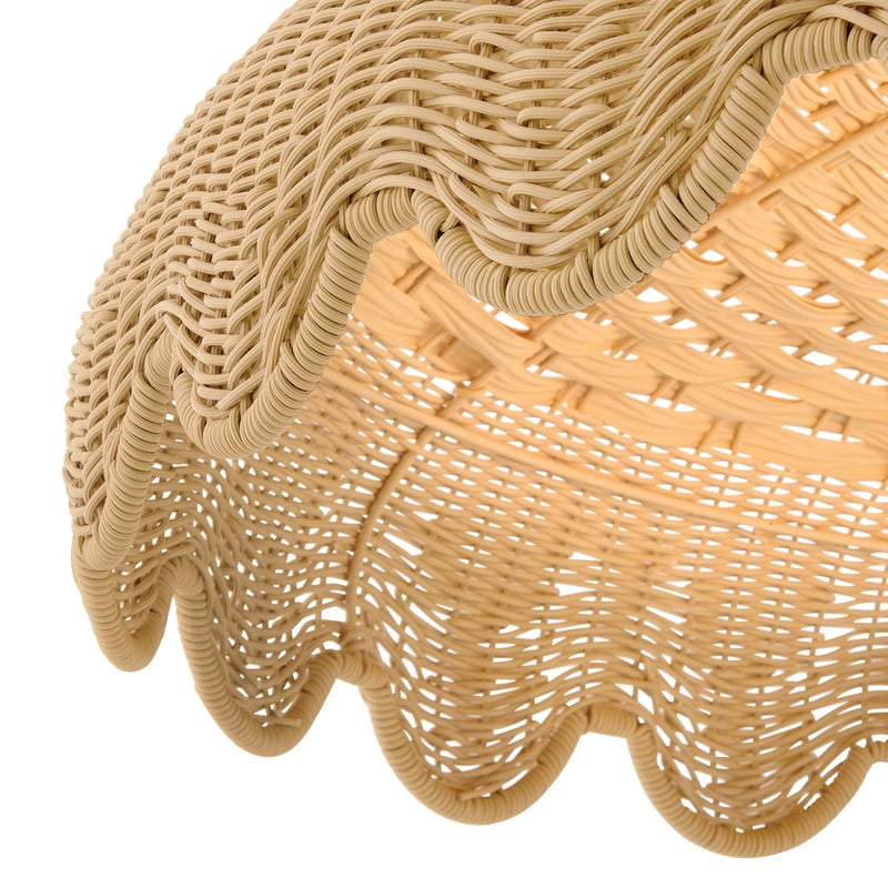 Hinkley Paloma 40in 3-Light Chandelier | Coastal Lacquered Brass and All Weather Rattan Etched Opal | Covered Patio & Outdoor Dining | Model 22994LCB-LL