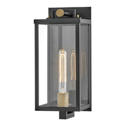 Hinkley Lighting Catalina 1 Light Outdoor 16" Wall Mount, Black/Clear - 23010BK