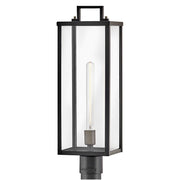 Hinkley Lighting Catalina 1 Light Outdoor Post Mount, Black/Clear - 23011BK