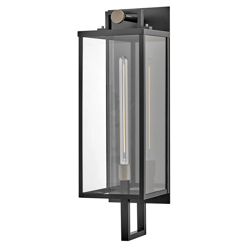 Hinkley Lighting Catalina 1 Light Outdoor 30" Wall Mount, Black/Clear
