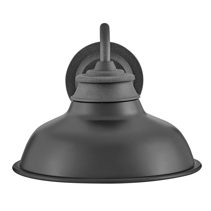 Hinkley Wallace 14in 1-Light Outdoor Wall Sconce | Industrial Aged Zinc Aluminum and Metal Shade | Covered Patio & Entryway | 14 x 12 x 9 | Model 23080DZ