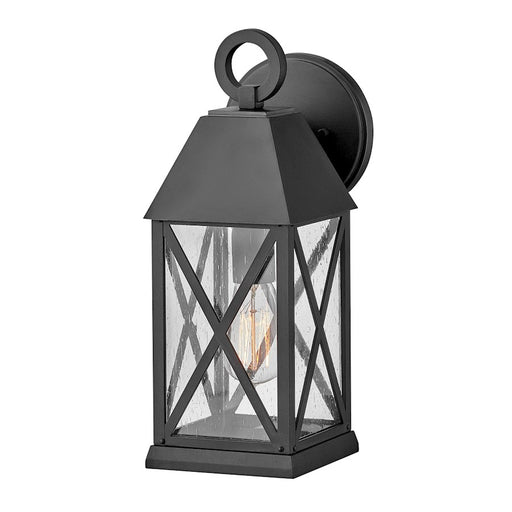 Hinkley Lighting Briar 1 Light Outdoor Sconce, Black/Clear Seedy