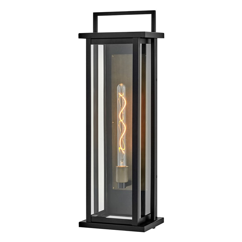 Hinkley Lighting Langston 1 Light Outdoor Wall Mount, Black/Clear