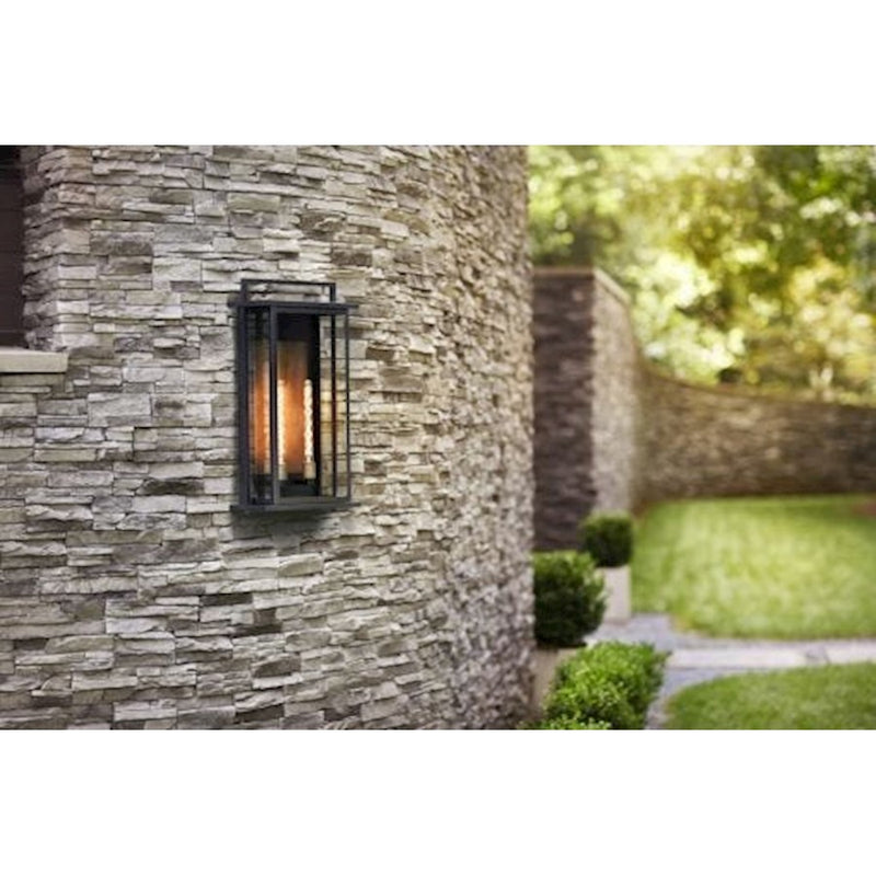 Hinkley Langston 28in 2-Light Outdoor Wall Sconce | Traditional Black Aluminum and Clear Glass | Covered Patios & Entryways | 7 x 15 x 28 | Model 24028BK