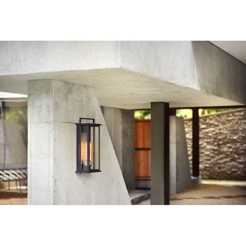 Hinkley Langston 28in 2-Light Outdoor Wall Sconce | Traditional Black Aluminum and Clear Glass | Covered Patios & Entryways | 7 x 15 x 28 | Model 24028BK