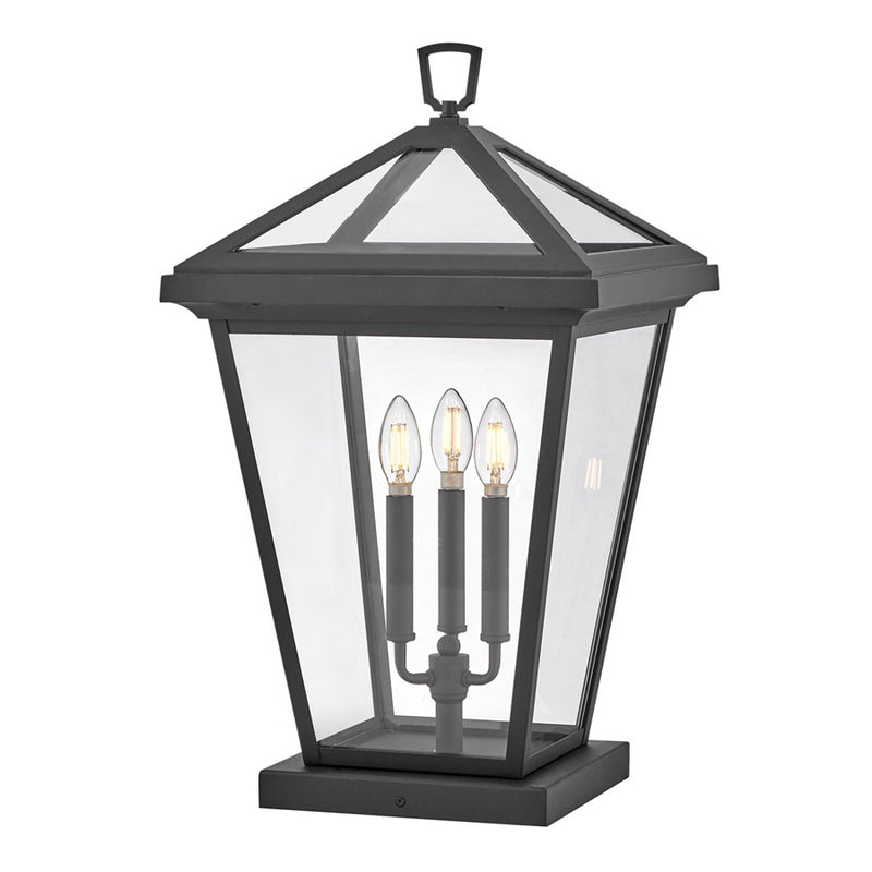 Hinkley Lighting Alford Place 3Lt Outdoor Pier Mount, Black/Clear
