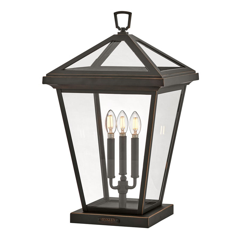 Hinkley Lighting Alford Place 3Lt Outdoor Pier Mount, Bronze/Clear