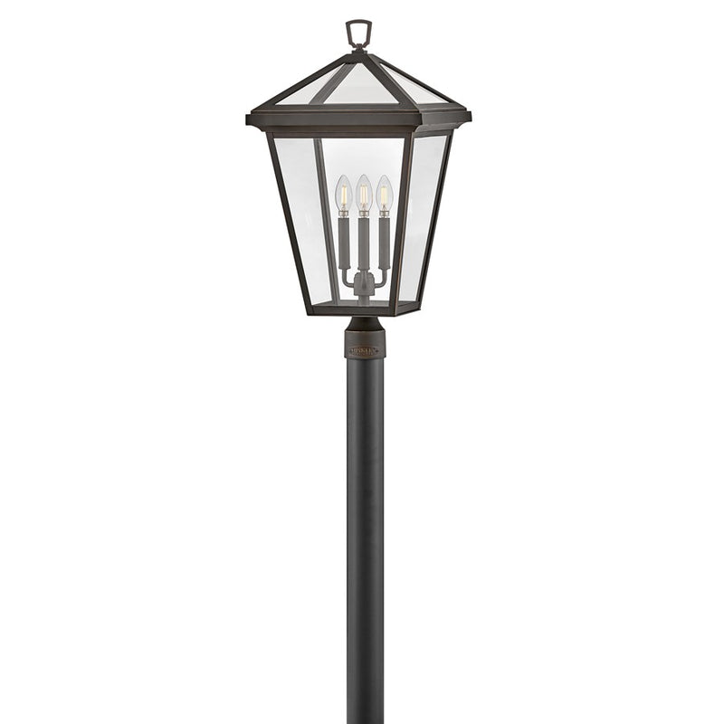 Hinkley Alford Place 14in 3-Light Post Light | Traditional Oil Rubbed Bronze Aluminum and Clear Glass | Outdoor Patio & Entryway | 14 x | Model 2563OZ-LL