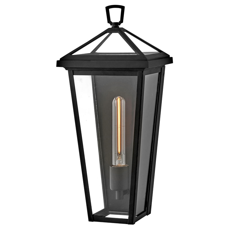 Hinkley Alford Place 18in 1-Light Outdoor Wall Mount | Traditional Museum Black Aluminum and Clear Glass | Entryway & Covered Patio | 6.5 | Model 25650MB