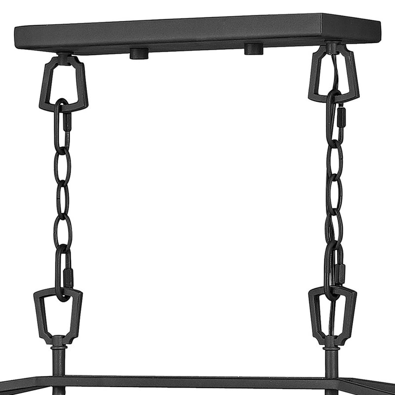 Hinkley Alford Place 40in 6-Light Outdoor Hanging Lantern | Traditional Museum Black Aluminum and Clear Seedy Glass | Covered Patios & | Model 2569MB