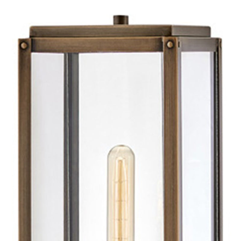 Hinkley Max 9in 1-Light Outdoor Pier Mount | Transitional Black Aluminum and Clear Glass | Entryway & Porch | 9 x 9 x 19 in | Model 2591BK-LL