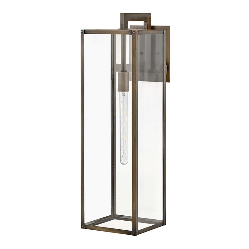 Hinkley Max 13in 1-Light Outdoor Double XL Sconce | Transitional Black Aluminum and Clear Glass | Covered Patio & Entryway | 13 x 9 x 31 | Model 2598BK-LL