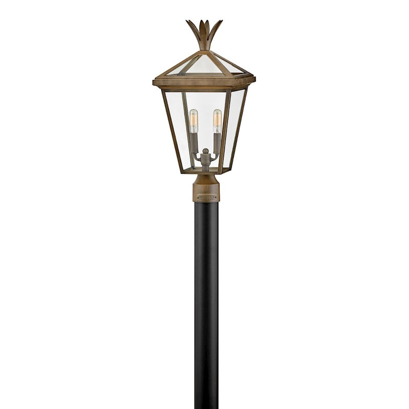 Hinkley Palma 10in 2-Light Outdoor Post Top/Pier Mount | Transitional Black Aluminum and Clear Glass | Covered Patio & Entryway | 10 x 10 | Model 26091BK