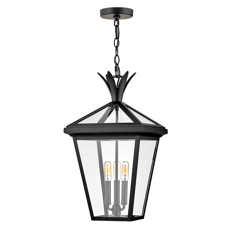 Hinkley Palma 12in 3-Light Outdoor Hanging Lantern | Transitional Burnished Bronze Aluminum and Clear Glass | Covered Patio & Entryway | Model 26092BU