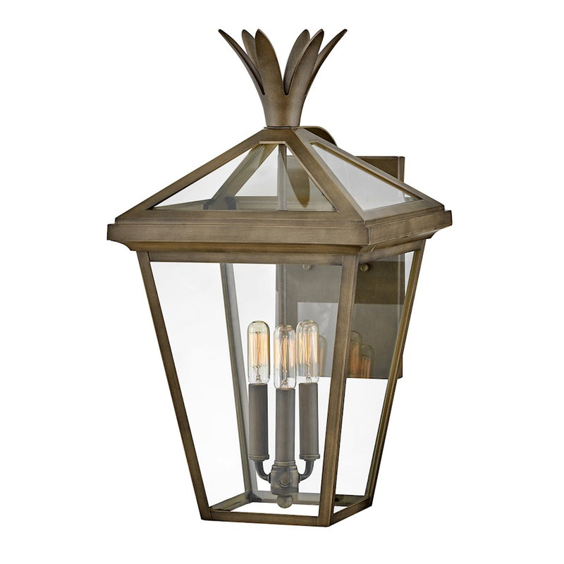 Hinkley Palma 14in 3-Light Outdoor Wall Sconce | Transitional Burnished Bronze Aluminum and Clear Glass | Covered Patio & Entryway | 14 x | Model 26095BU