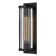 Hinkley Marcel 18.5in 1-Light Outdoor Wall Mount | Modern Black Aluminum and Clear Crystal | Entryway & Covered Patio | 6 x 5 x 18 in | Model 26594BK-LL