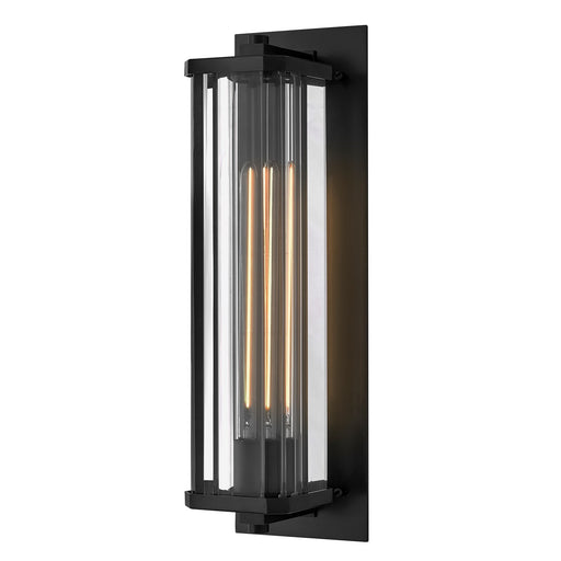 Hinkley Marcel 18.5in 1-Light Outdoor Wall Mount | Modern Black Aluminum and Clear Crystal | Entryway & Covered Patio | 6 x 5 x 18 in | Model 26594BK-LL