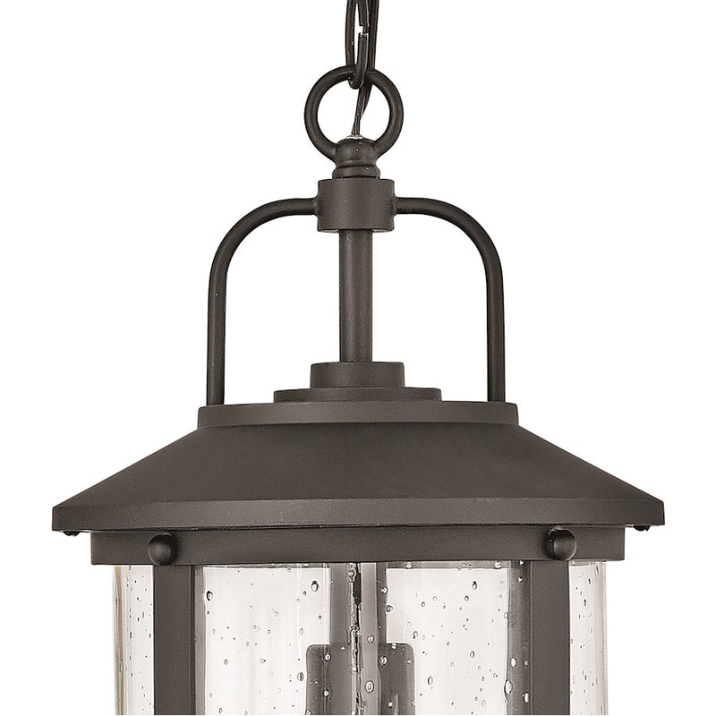 Hinkley Lakehouse 9in 1-Light Outdoor Hanging Lantern | Coastal Black Aluminum and Clear Seedy Glass | Covered Porch & Patio | 9 x 9 x | Model 2682BK-LL