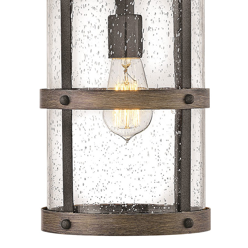Hinkley Lakehouse 9in 1-Light Outdoor Hanging Lantern | Coastal Black Aluminum and Clear Seedy Glass | Covered Porch & Patio | 9 x 9 x | Model 2682BK-LL