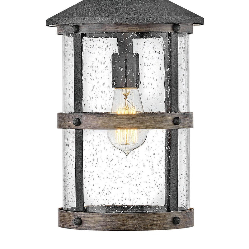 Hinkley Lakehouse 9in 1-Light Outdoor Hanging Lantern | Coastal Aged Zinc Aluminum and Clear Seedy Glass | Covered Patio & Entryway | 9 | Model 2682DZ-LV