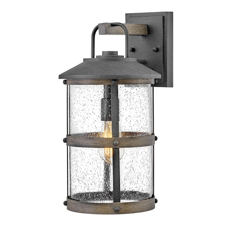 Hinkley Lakehouse 1-Light Outdoor Wall Sconce | Coastal Aged Zinc Aluminum and Clear Seedy Glass | Covered Patio & Entryway | 10.5 x 9 x | Model 2684DZ-LV