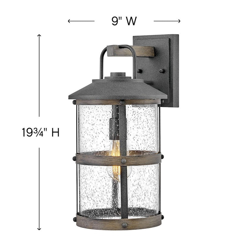 Hinkley Lakehouse 1-Light Outdoor Wall Sconce | Coastal Aged Zinc Aluminum and Clear Seedy Glass | Covered Patio & Entryway | 10.5 x 9 x | Model 2684DZ-LV