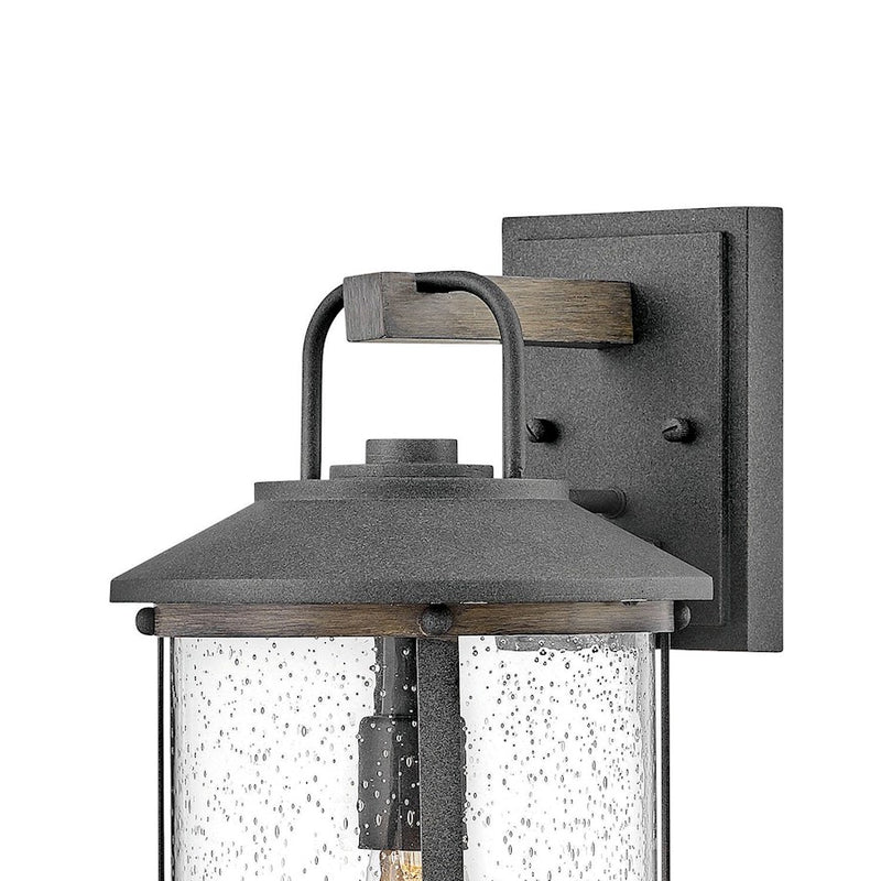 Hinkley Lakehouse 1-Light Outdoor Wall Sconce | Coastal Aged Zinc Aluminum and Clear Seedy Glass | Covered Patio & Entryway | 10.5 x 9 x | Model 2684DZ-LV