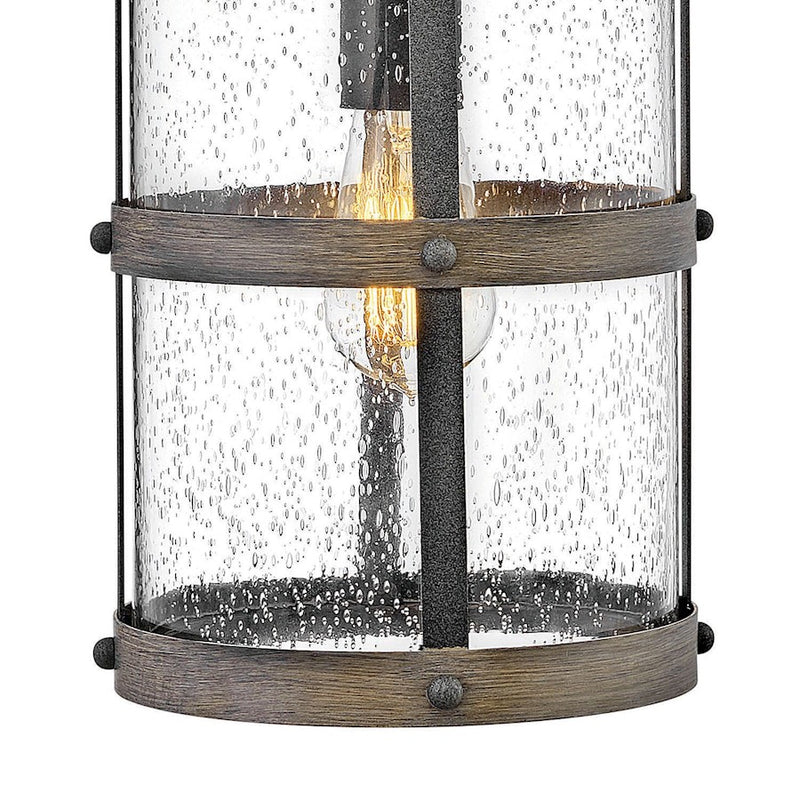Hinkley Lakehouse 1-Light Outdoor Wall Sconce | Coastal Aged Zinc Aluminum and Clear Seedy Glass | Covered Patio & Entryway | 10.5 x 9 x | Model 2684DZ-LV