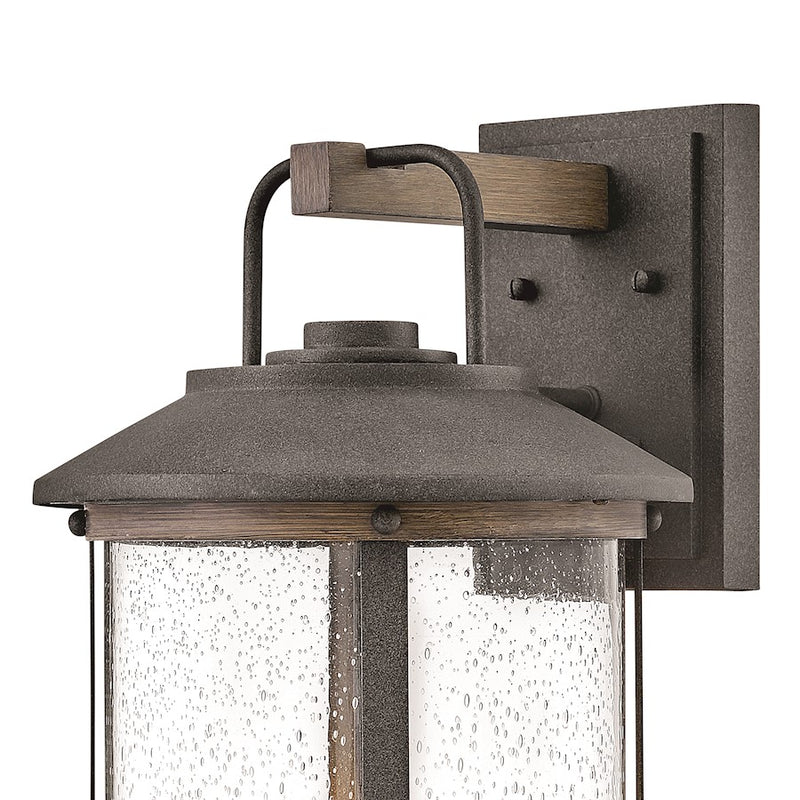 Hinkley Lakehouse 12in 3-Light Outdoor Wall Sconce | Coastal Black Aluminum and Clear Seedy Glass | Covered Patios & Porches | 12 x 10 x | Model 2685BK-LL