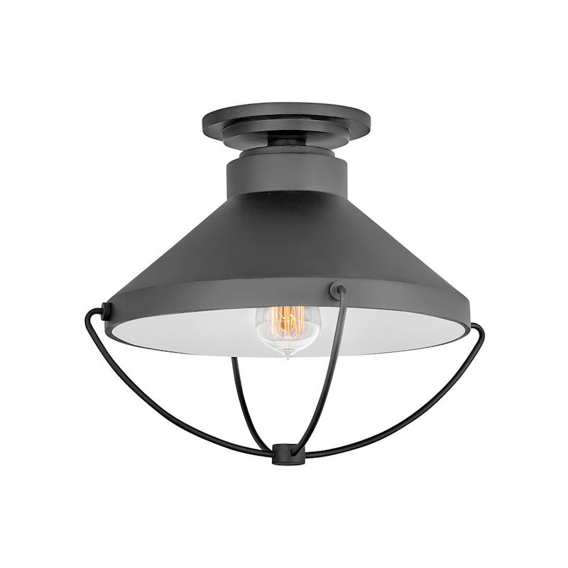 Hinkley Lighting Crew 1 Light Outdoor Ceiling, Black
