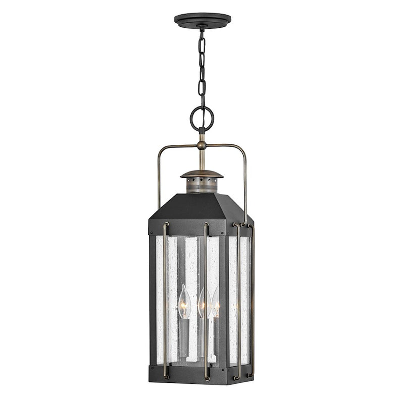 Hinkley Lighting Fitzgerald 3 Light Outdoor Hanging, Textured Black