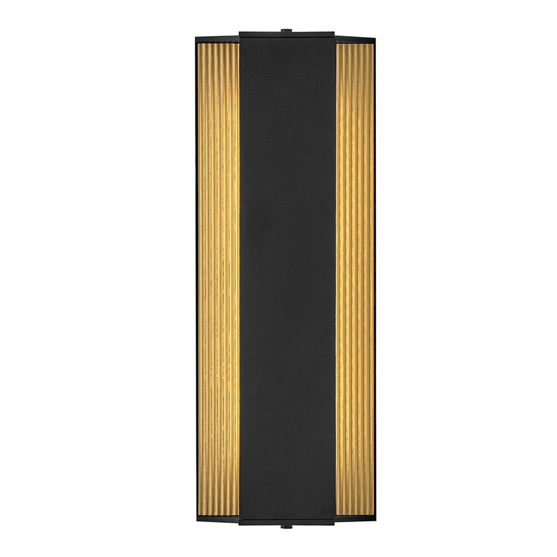 Hinkley Strata 16in 1-Light Wall Sconce | Modern Black Aluminum and Acrylic Lens | Covered Patio & Entryway | 3.25 x 6 x 16 in | Model 27580BK