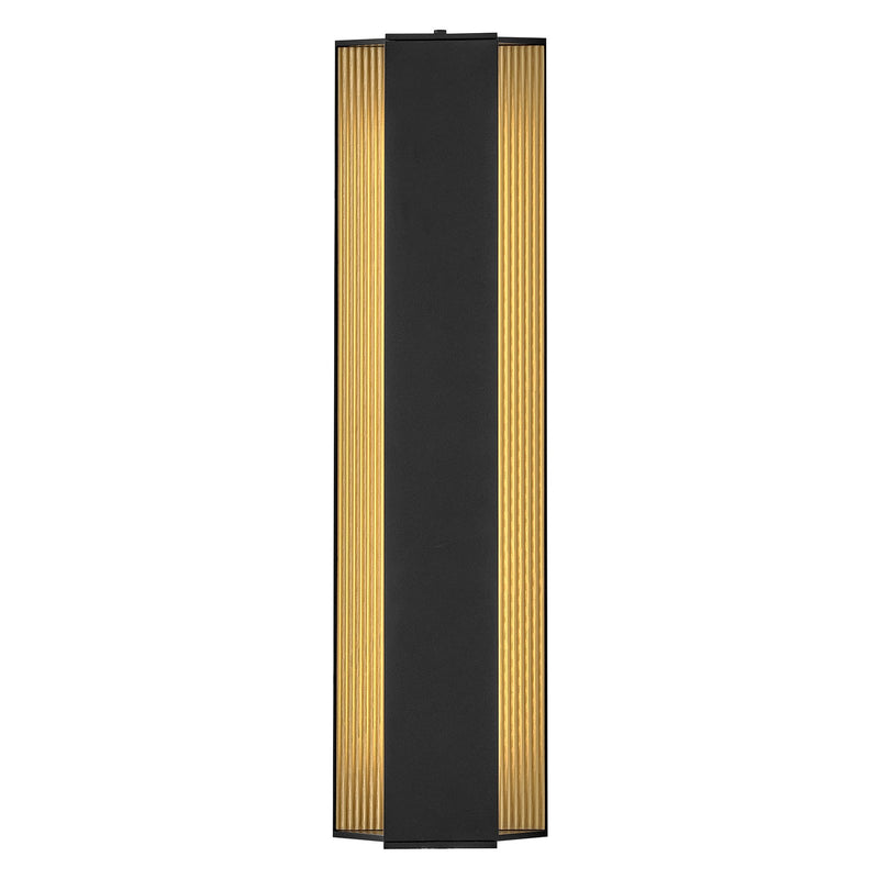 Hinkley Strata 22.5in 1-Light Outdoor Wall Sconce | Modern Black Aluminum and Acrylic Lens | Covered Patio & Entryway | 3 x 6 x 22 in | Model 27584BK