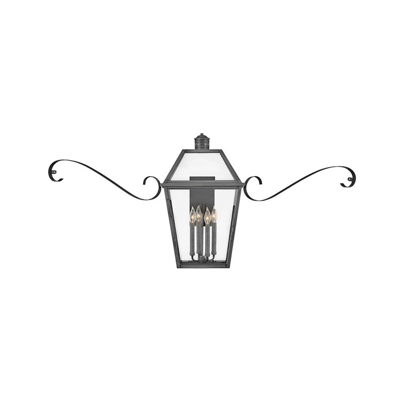 Hinkley Nouvelle 3-Light Outdoor Wall Sconce | Traditional Blackened Brass and Clear Glass | Covered Patios & Entryways | 16 x 50 x 27 | Model 2774BLB-SCR