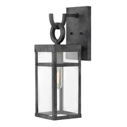 Hinkley Porter 18in 1-Light Outdoor Wall Sconce | Transitional Aged Zinc Aluminum and Clear Glass | Covered Patio & Entryway | 7 x 6 x | Model 2800DZ-LL